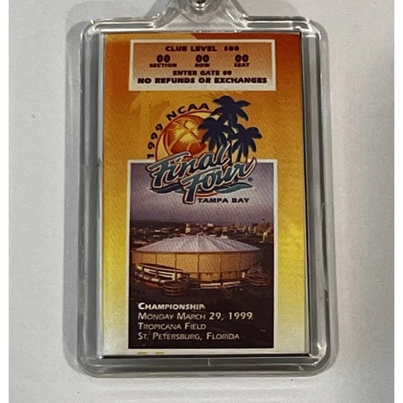 Vintage 1999 NCAA Final Four Basketball Pepsi‎ One Acrylic Keychain Key Ring Fob - Picture 1 of 6